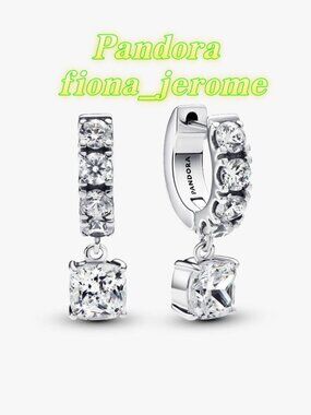 Pandora Pavé Dangle Hoop Earrings